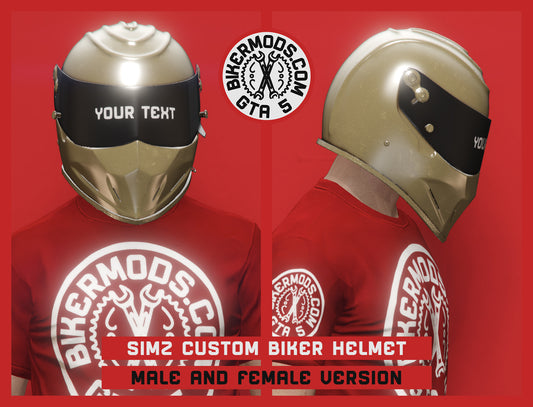 Golden Simz Custom Biker Helmet