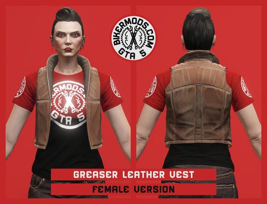 Greaser Brown Leather Vest (Female)