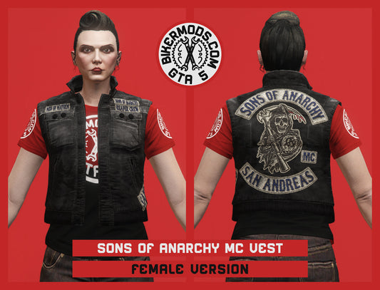 Gritty Denim Vest (Female) Sons of Anarchy MC Style