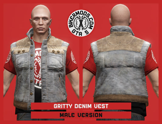 Gritty Denim Vest (Male)