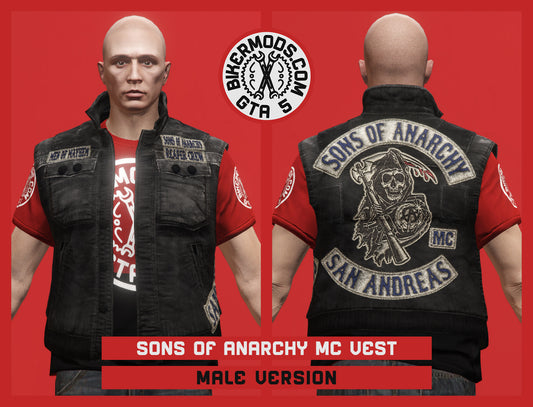 Gritty Denim Vest (Male) Sons of Anarchy MC Style