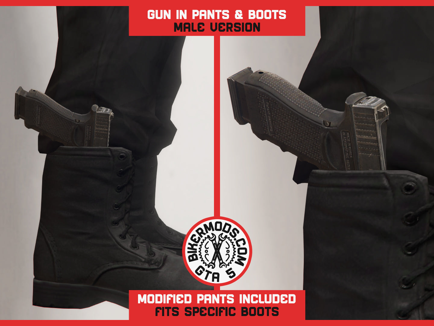 Gun in Pants and Boots Combo – GTA 5 Bikermods