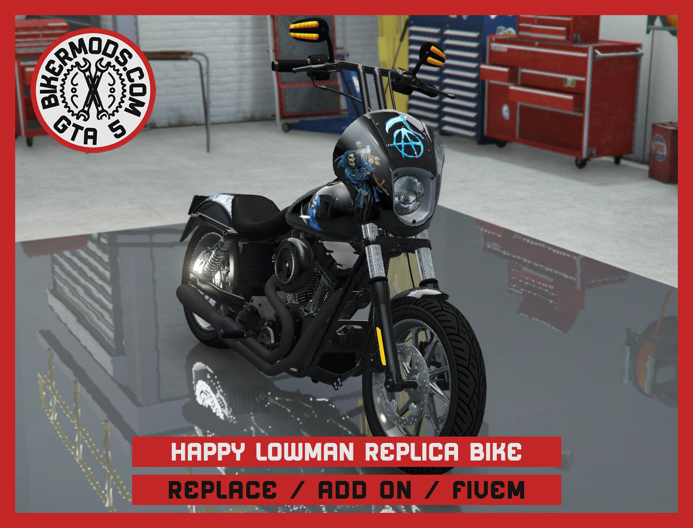 Happy Lowman Replica Bike Sons of Anarchy Bike SOA (Replace / Add On / FiveM) 204k Poly