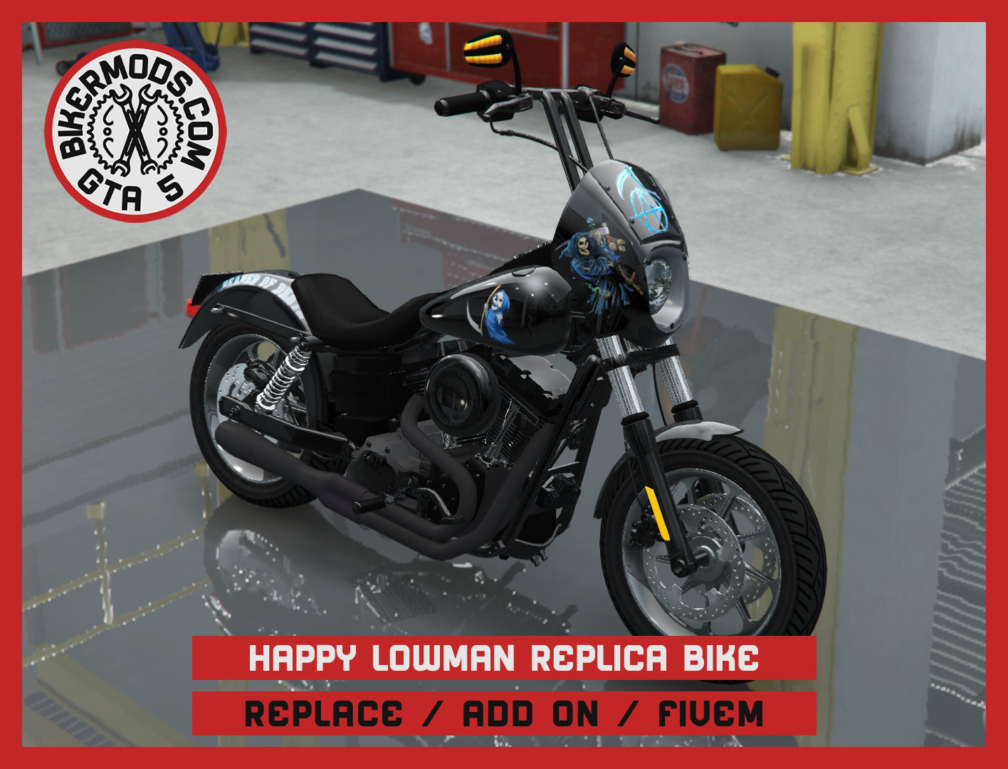Happy Lowman Replica Bike Sons of Anarchy Bike SOA (Replace / Add On / FiveM) 204k Poly
