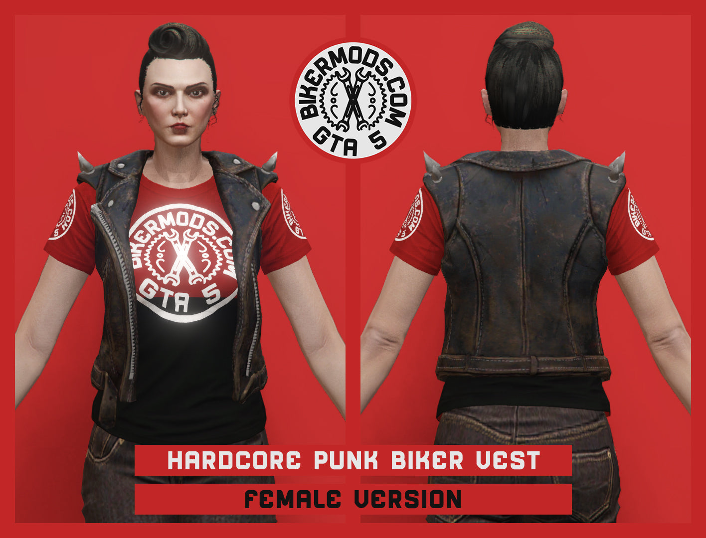 Hardcore Punk Biker Vest (Female)