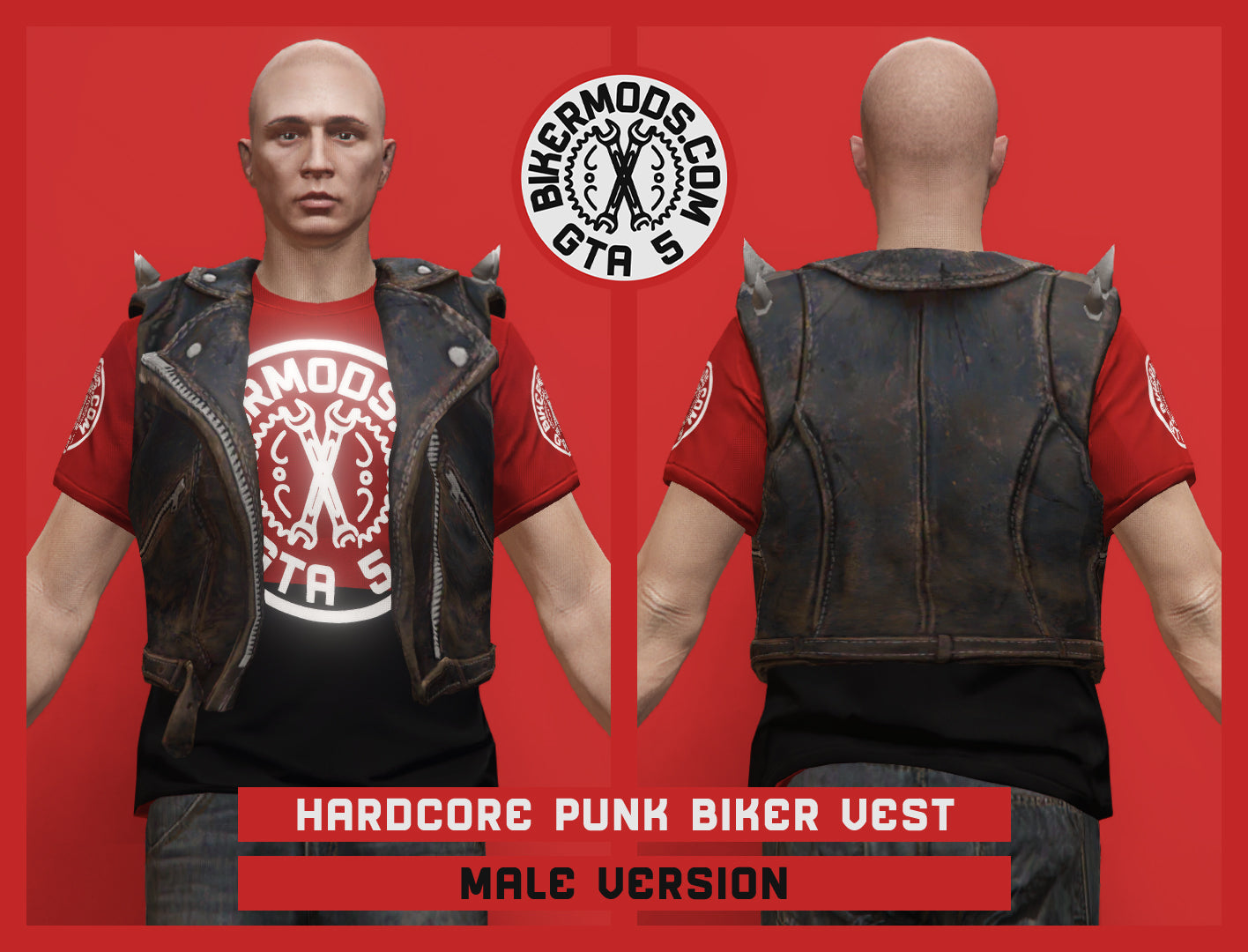Hardcore Punk Biker Vest (Male)