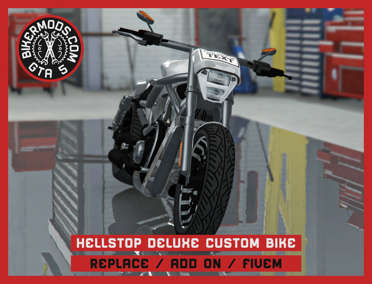 Hellstop Deluxe Custom Bike (Replace / Add On / FiveM) 189k Poly