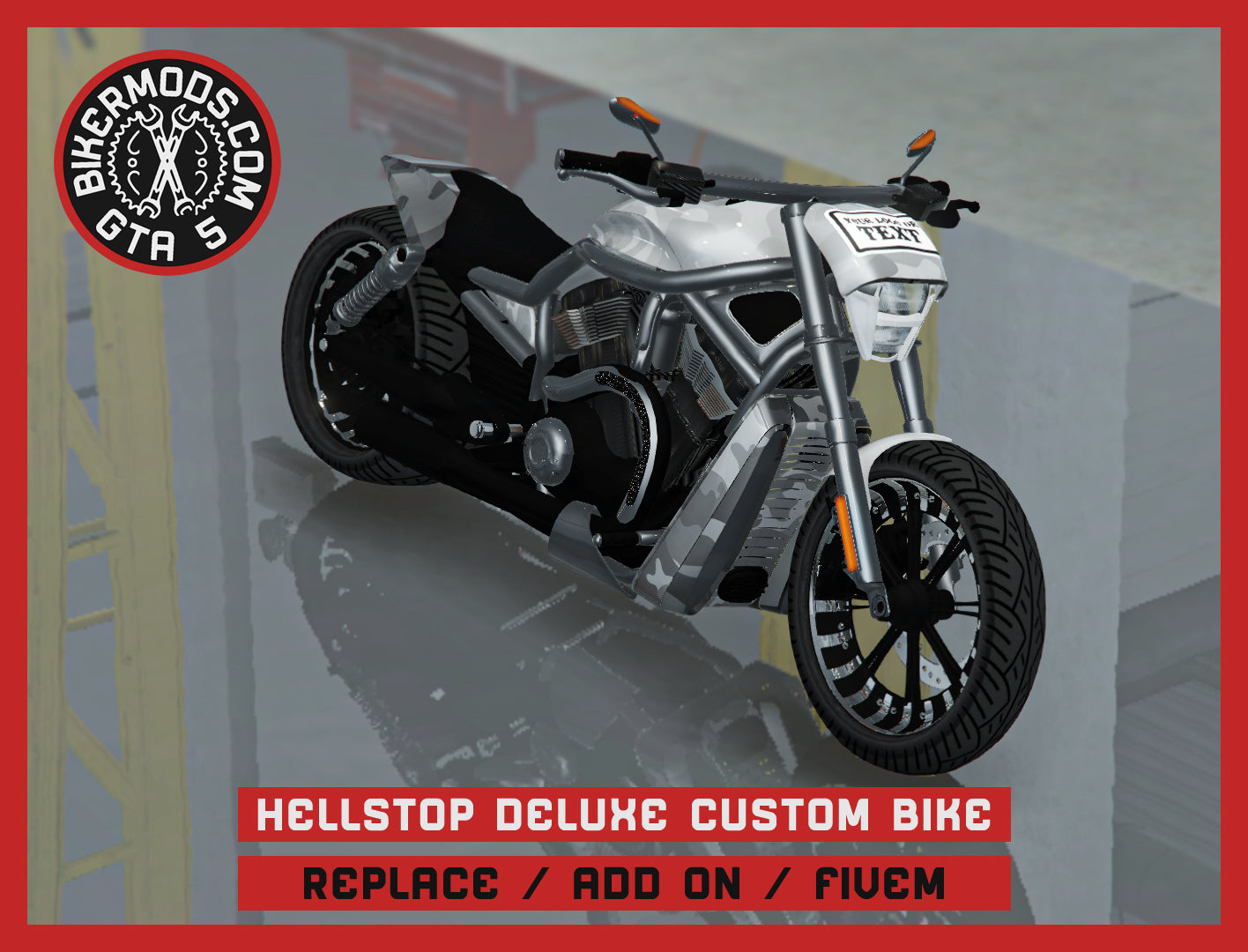 Hellstop Deluxe Custom Bike (Replace / Add On / FiveM) 189k Poly