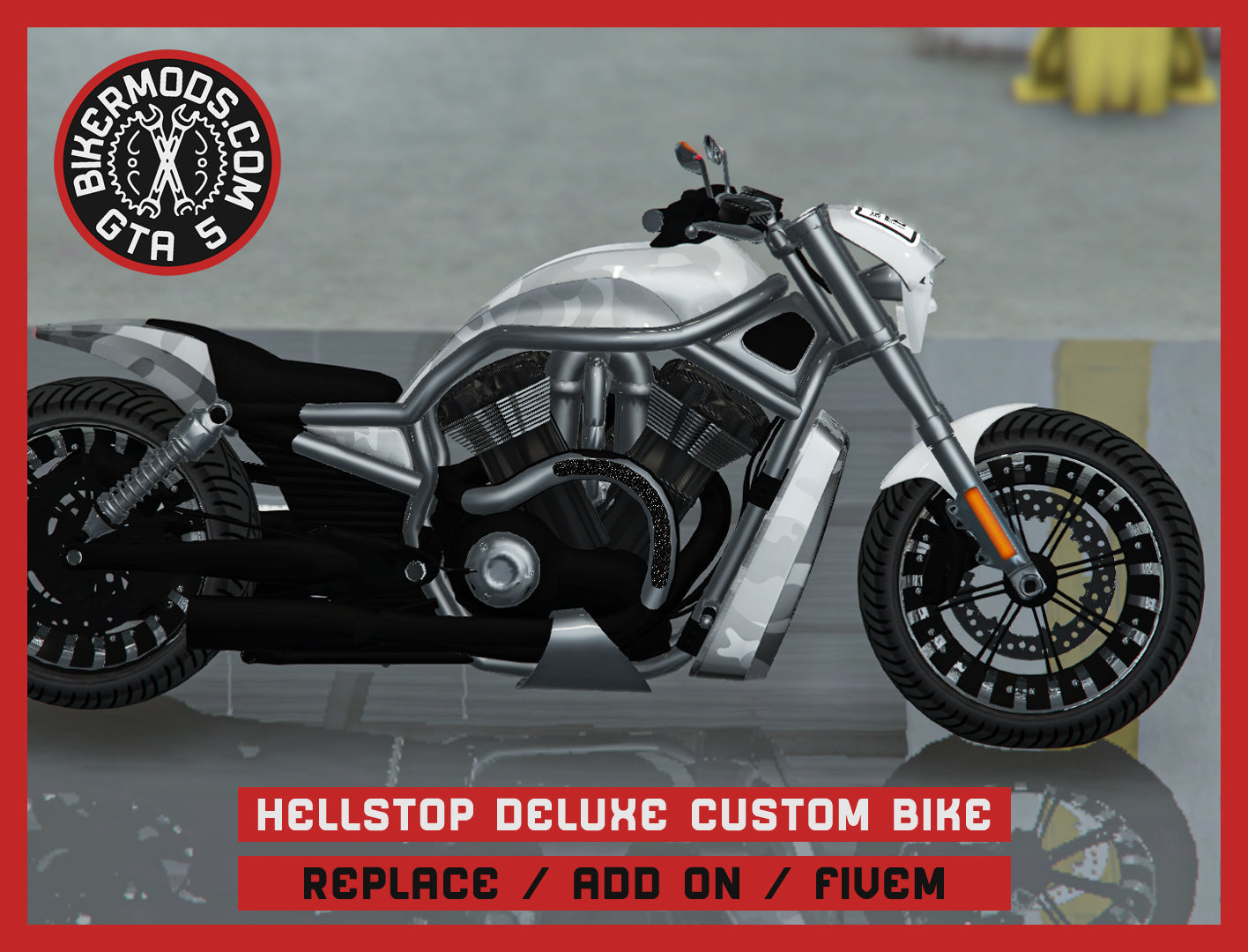 Hellstop Deluxe Custom Bike (Replace / Add On / FiveM) 189k Poly