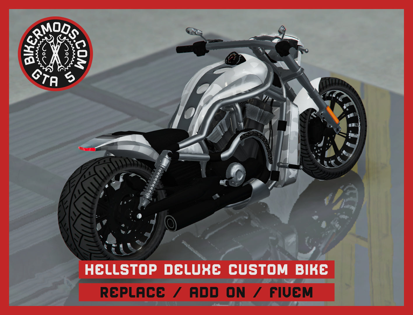 Hellstop Deluxe Custom Bike (Replace / Add On / FiveM) 189k Poly