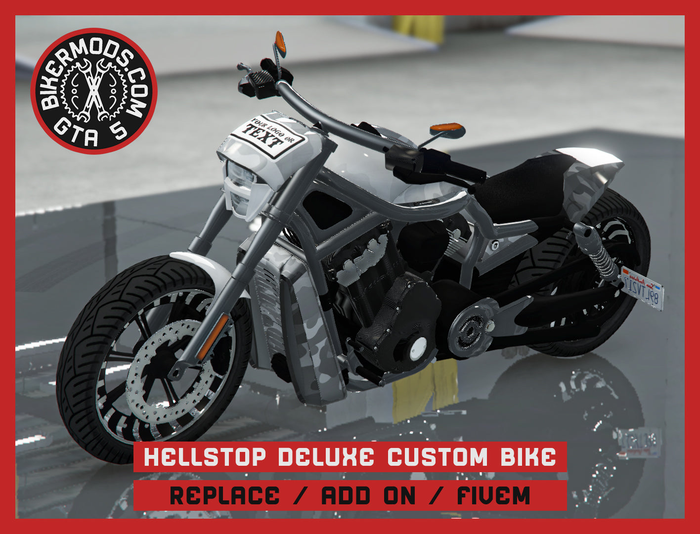 Hellstop Deluxe Custom Bike (Replace / Add On / FiveM) 189k Poly