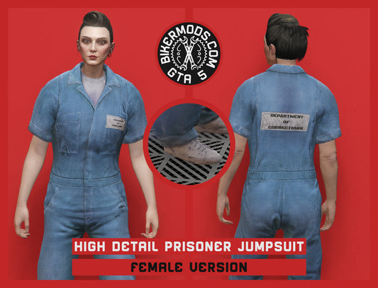 High Detail Blue Prisoner Inmate Jumpsuit (Female)