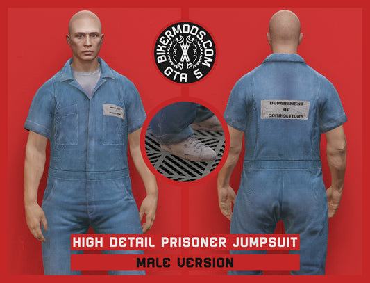 High Detail Blue Prisoner Inmate Jumpsuit (Male)