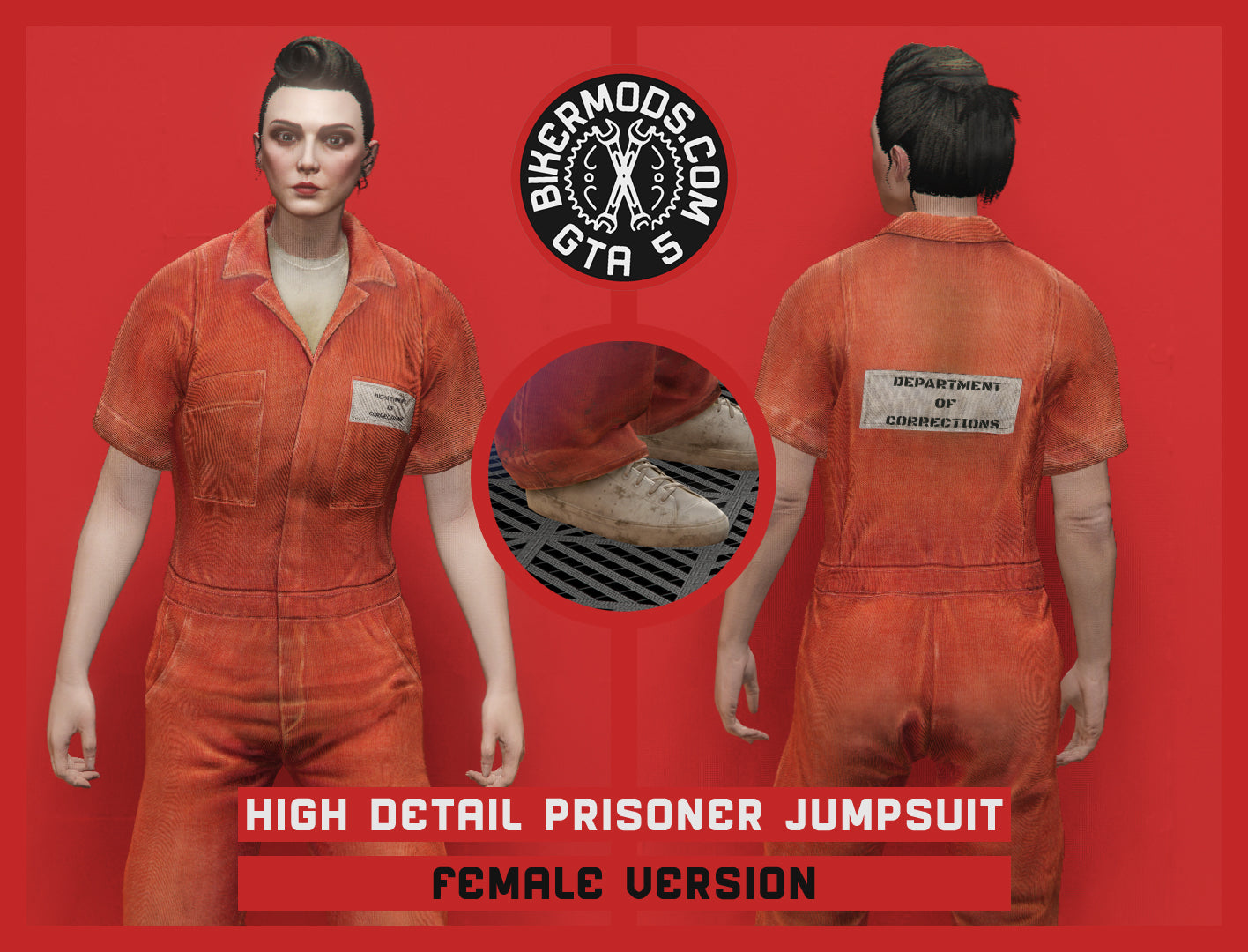 High Detail Orange Prisoner Inmate Jumpsuit (Female)