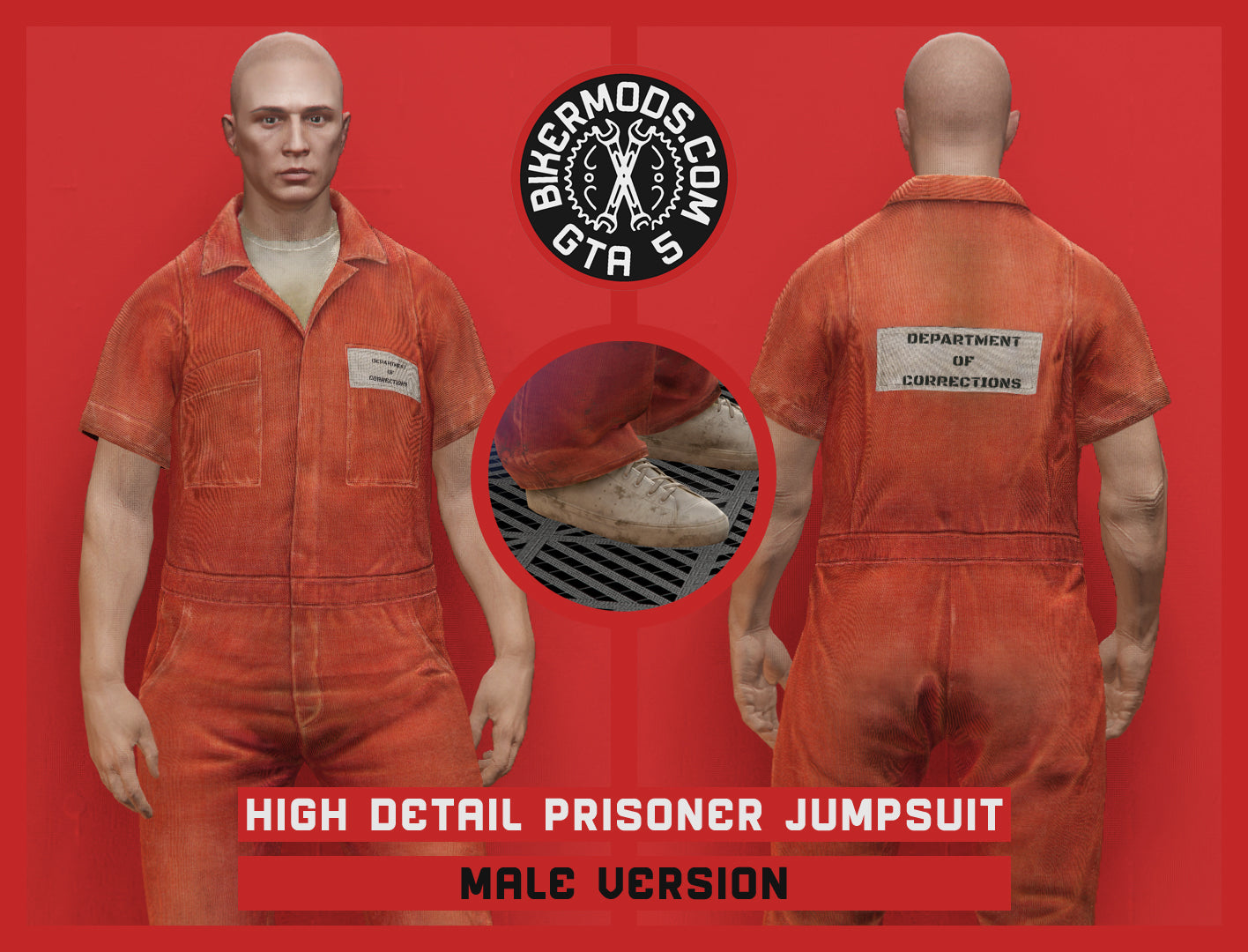 High Detail Orange Prisoner Inmate Jumpsuit (Male)