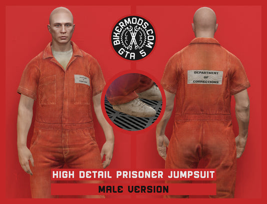 High Detail Orange Prisoner Inmate Jumpsuit (Male)