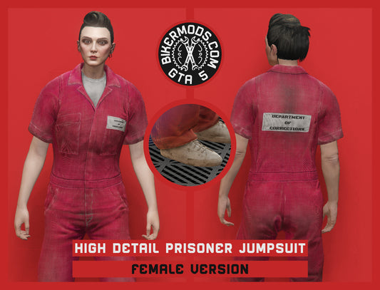 High Detail Red Prisoner Inmate Jumpsuit (Female)