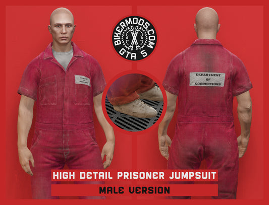 High Detail Red Prisoner Inmate Jumpsuit (Male)