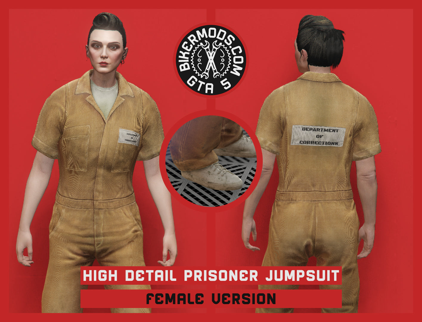 High Detail Worn Prisoner Inmate Jumpsuit (Female)