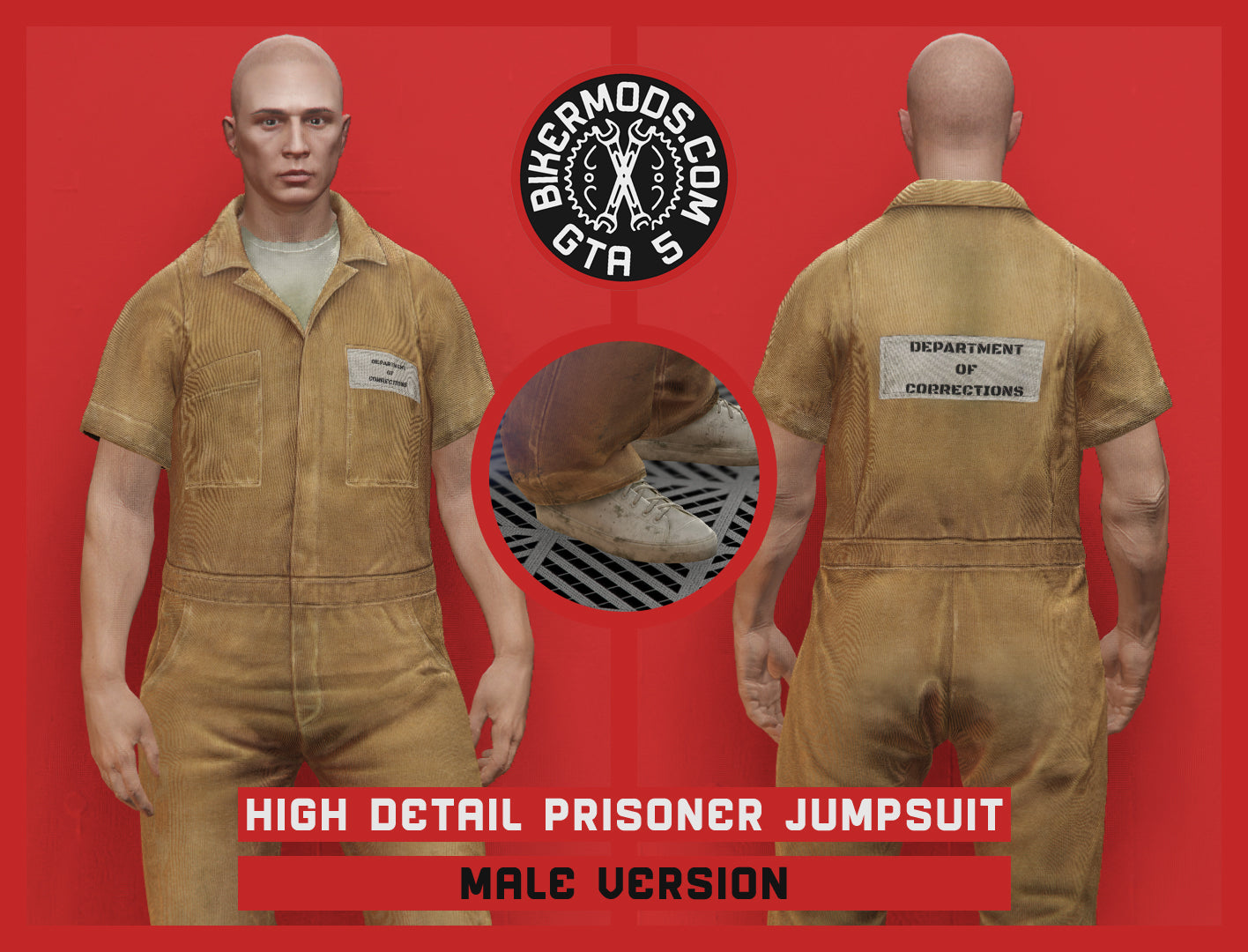 High Detail Worn Prisoner Inmate Jumpsuit (Male)