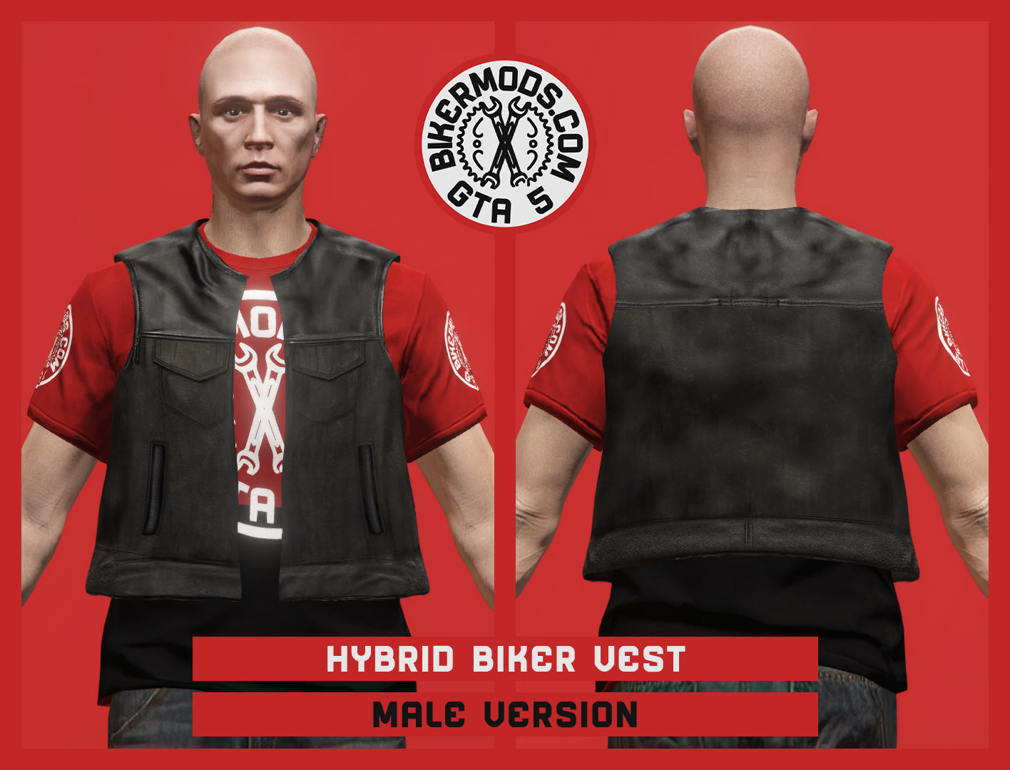 Hybrid Biker Vest (Male) Open Shorty Style