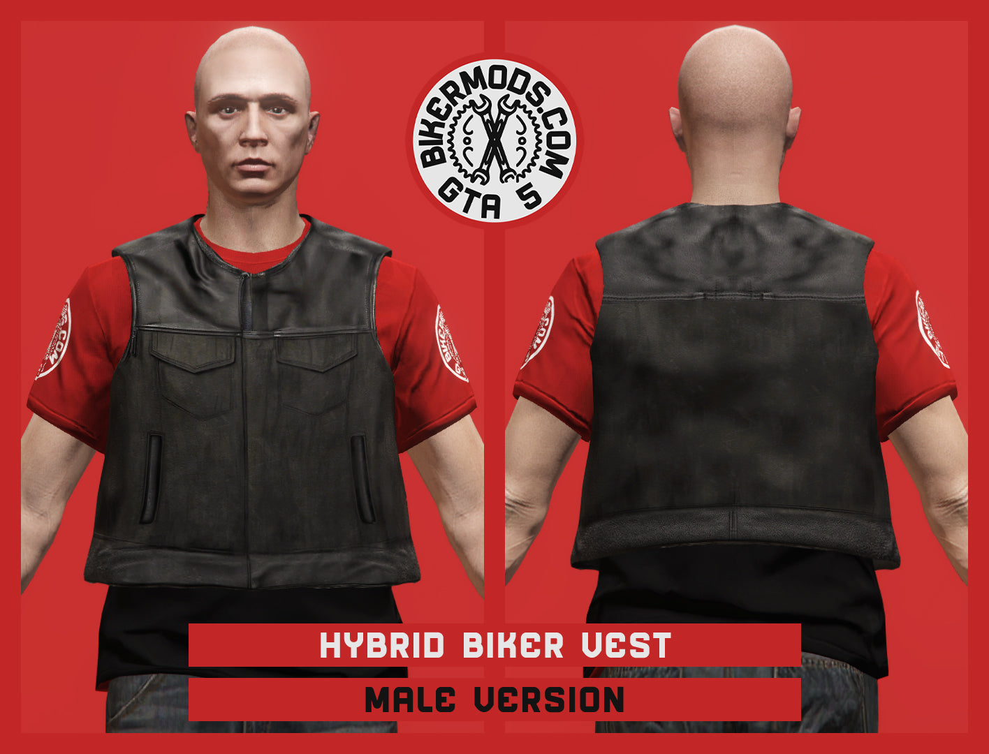 Hybrid Biker Vest (Male) Shorty Style