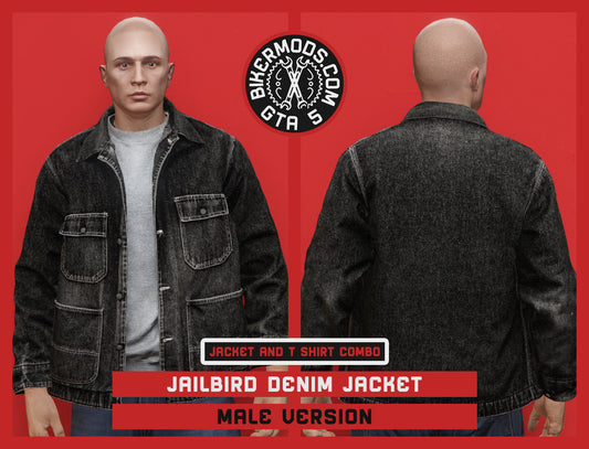 Jailbird Style Black Denim Jacket (Male)