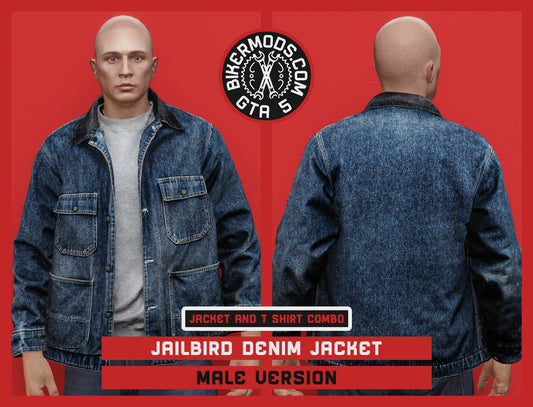 Jailbird Style Dark Denim Jacket (Male)