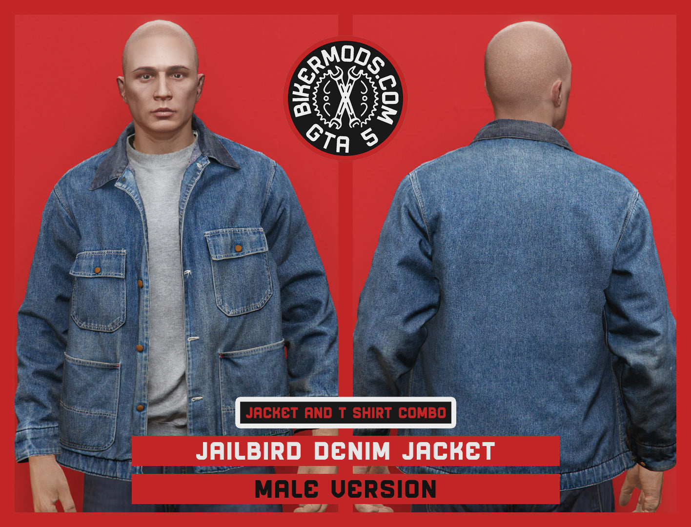Jailbird Style Denim Jacket (Male)