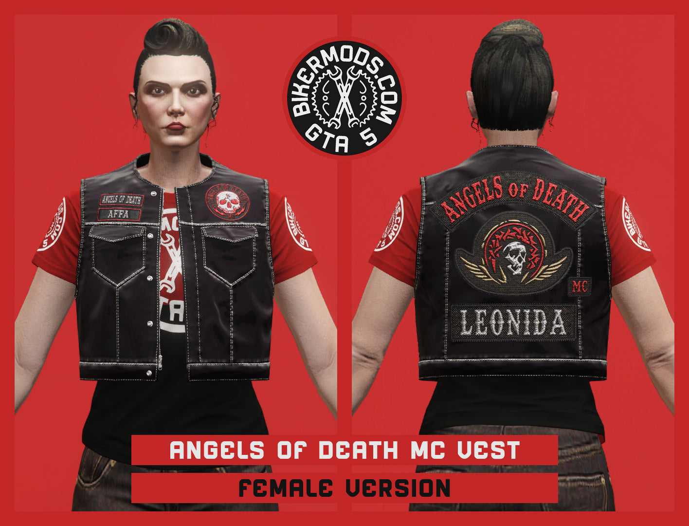 Jaxson Style Biker Vest (Female) Angels of Death MC Leonida