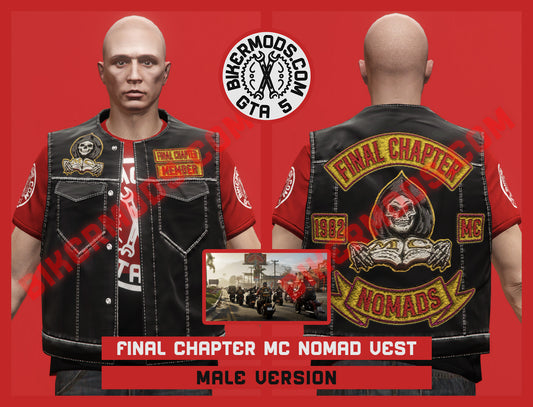 Jaxson Style Biker Vest (Male) Final Chapter MC Nomad
