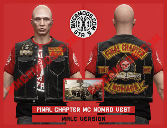 Jaxson Style Biker Vest (Male) Shorty Style Final Chapter MC Nomad