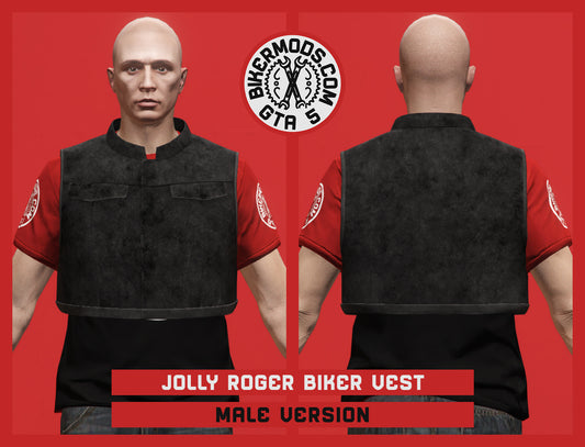 Jolly Roger Biker Vest (Male) Closed Style