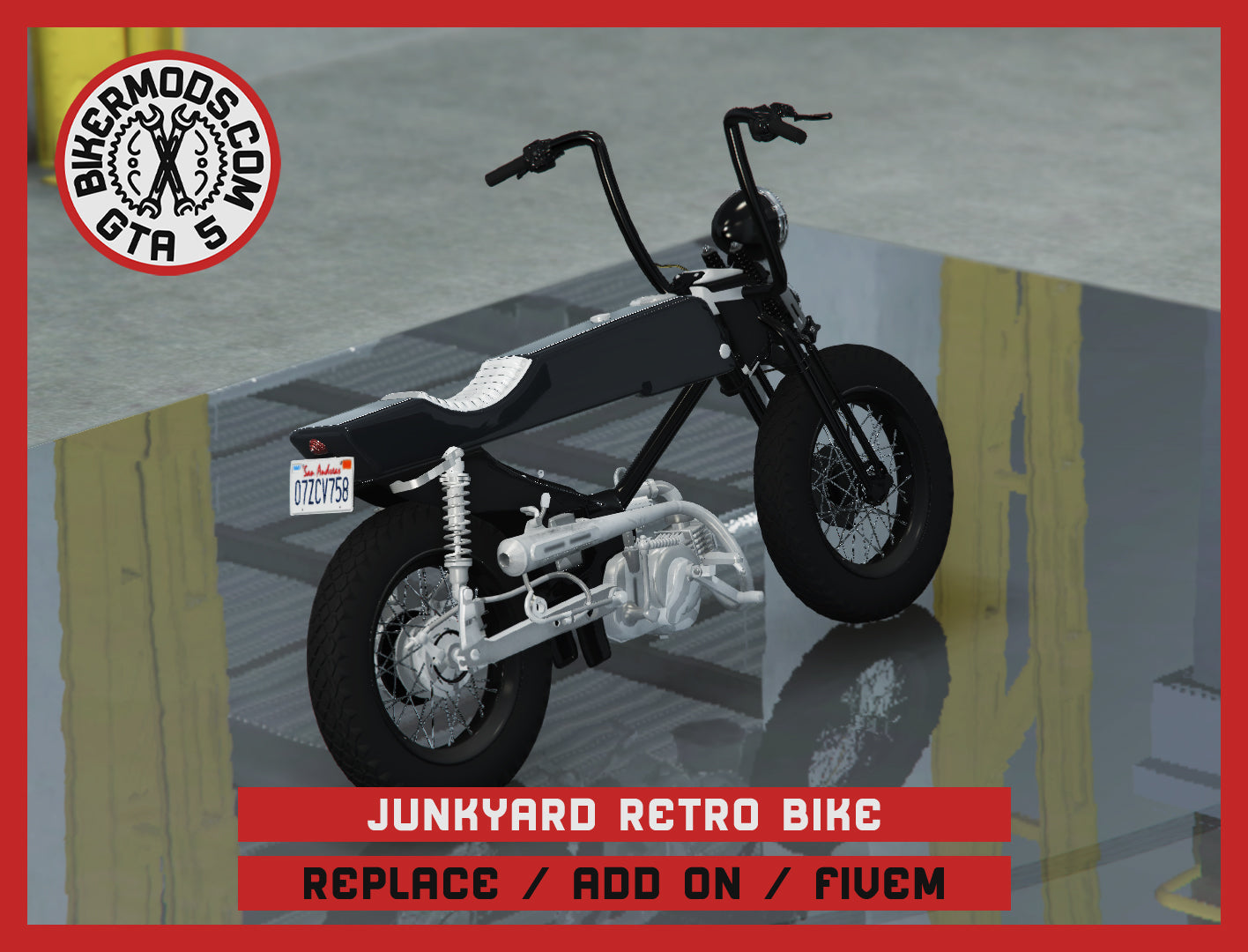 Junkyard Retro Bike (Replace / Add On / FiveM) 149k Poly