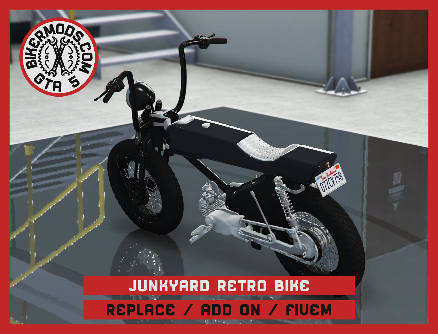 Junkyard Retro Bike (Replace / Add On / FiveM) 149k Poly