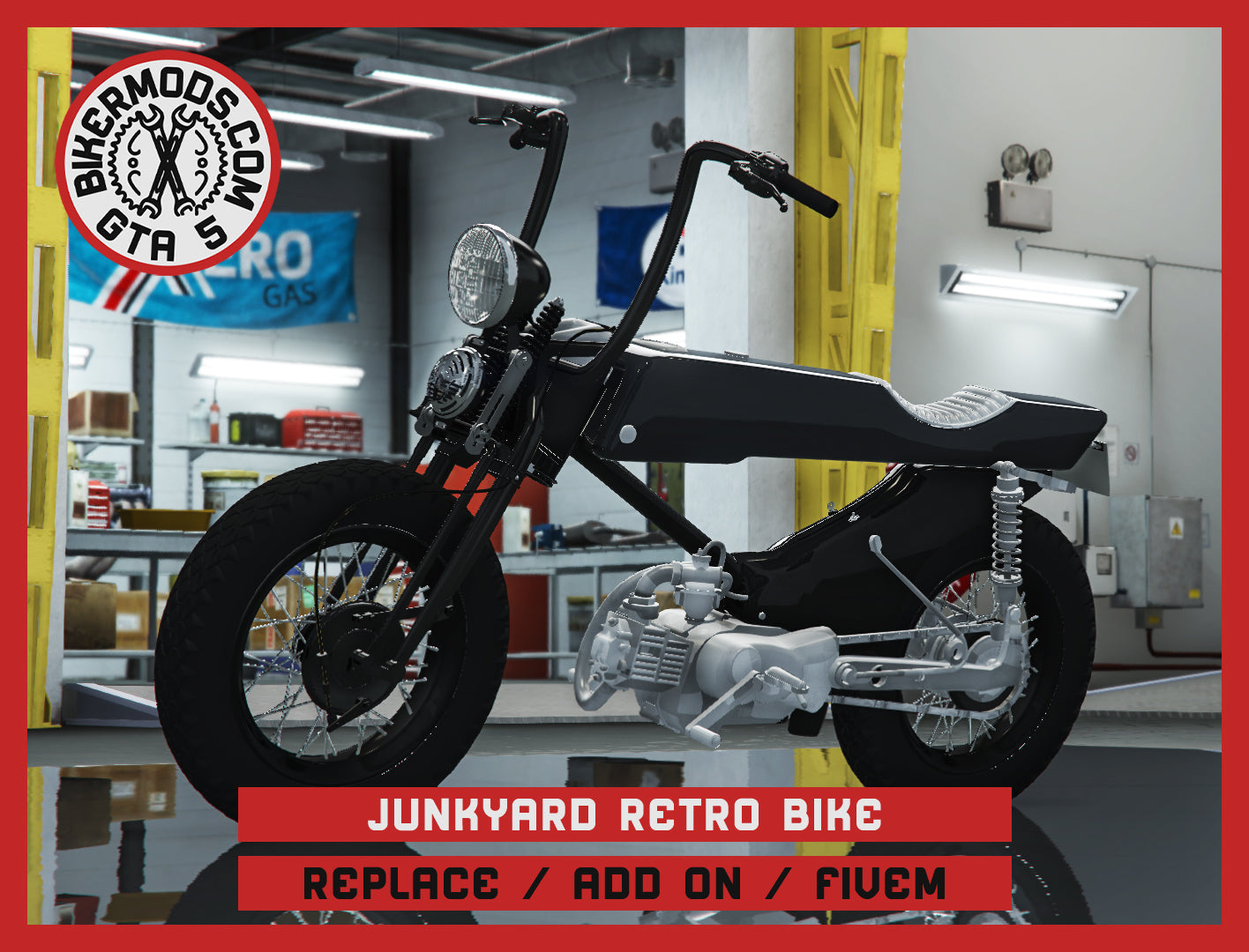 Junkyard Retro Bike (Replace / Add On / FiveM) 149k Poly