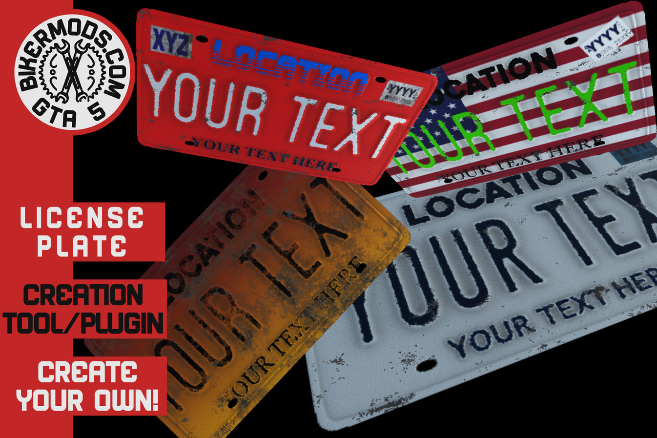 License Plate Creator Tool GTA 5 Bikermods
