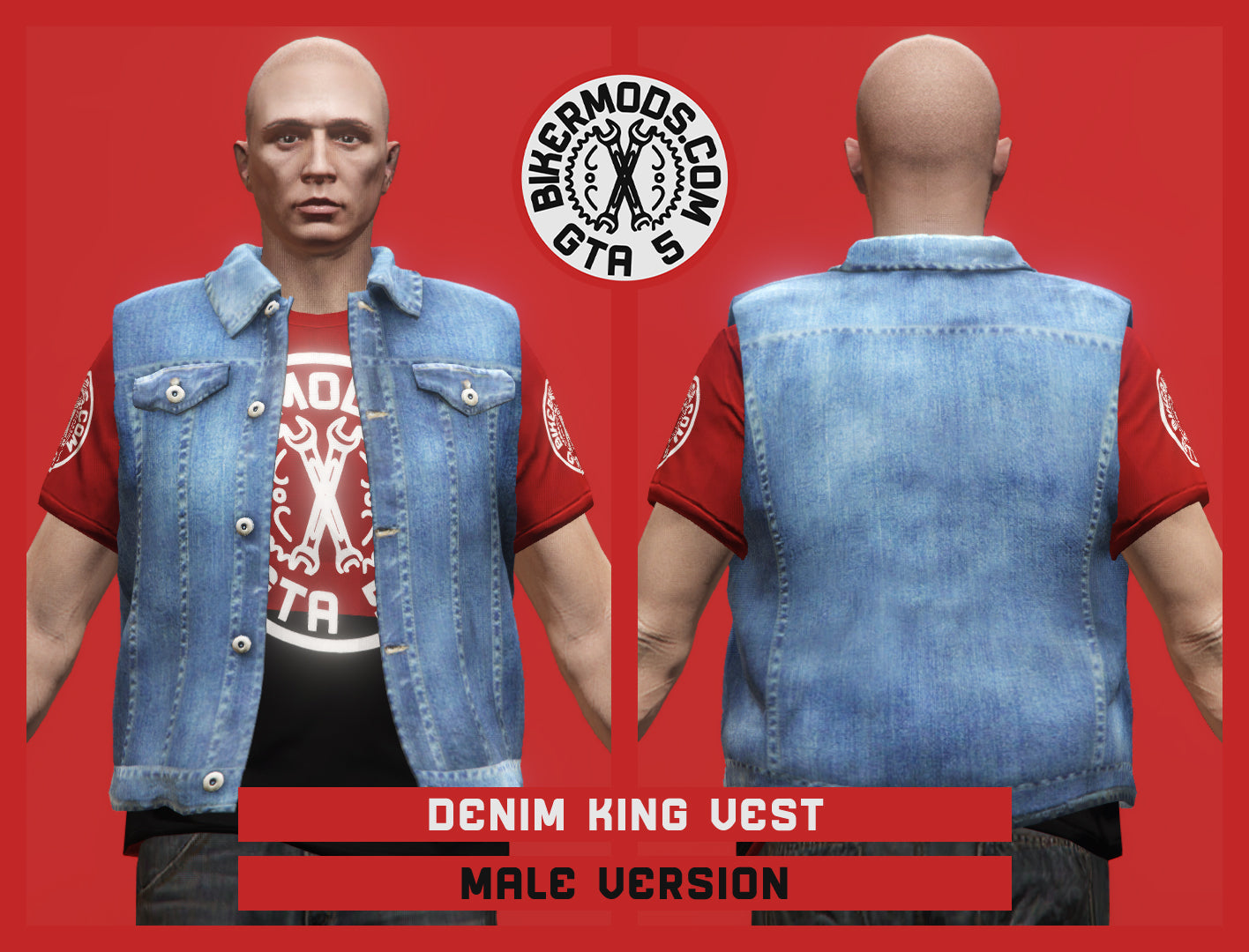 Light Blue Denim King Vest (Male)
