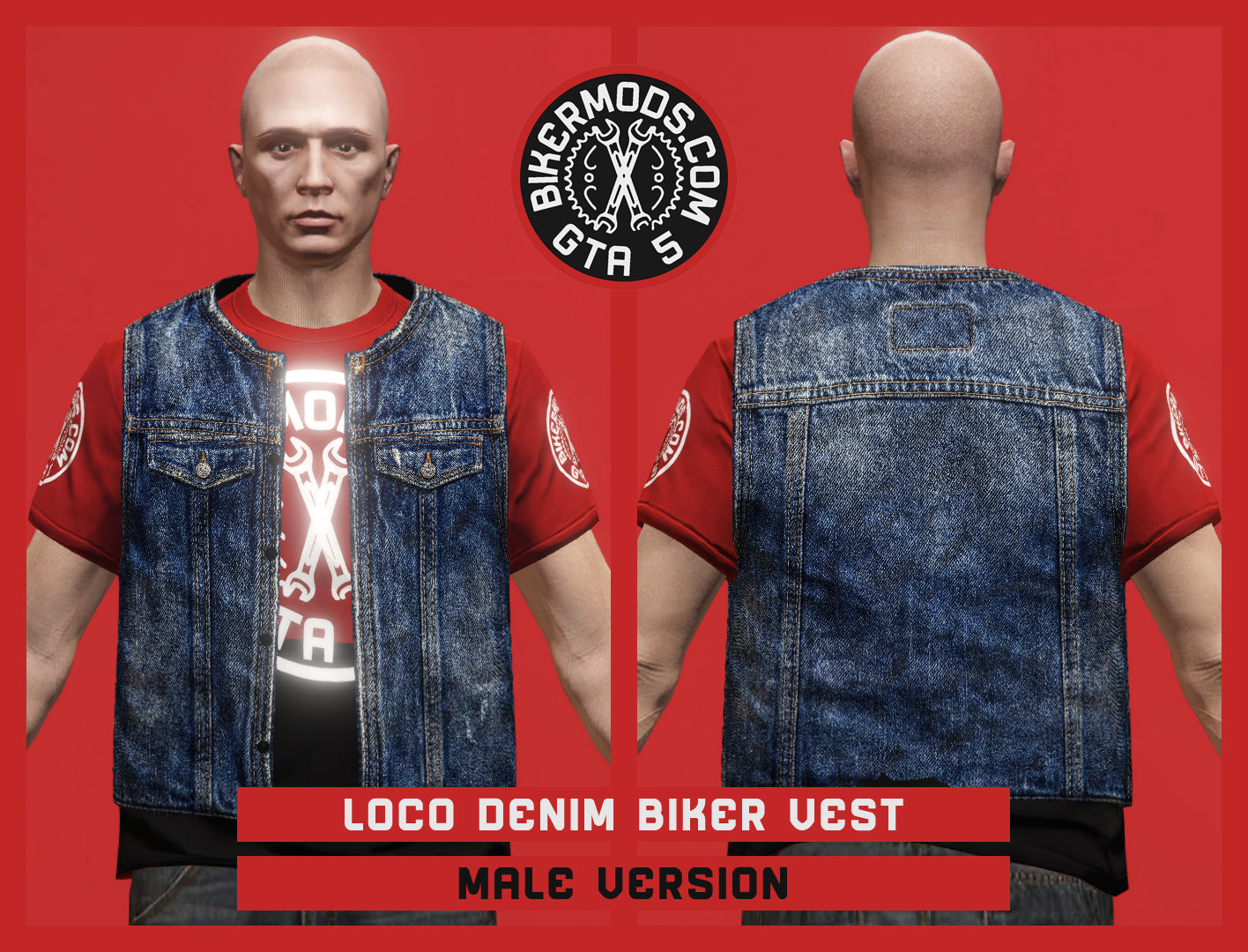Loco Biker Denim Vest (Male)