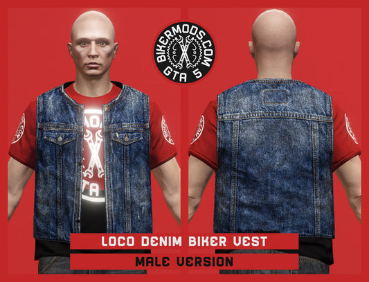 Loco Biker Denim Vest (Male)
