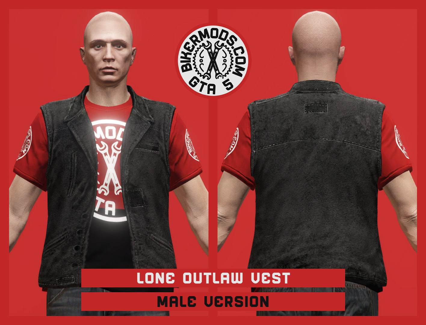 Lone Outlaw Vest (Male) Black Style