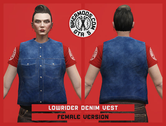 Lowrider Blue Denim Vest (Female) Closed