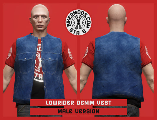 Lowrider Blue Denim Vest (Male)
