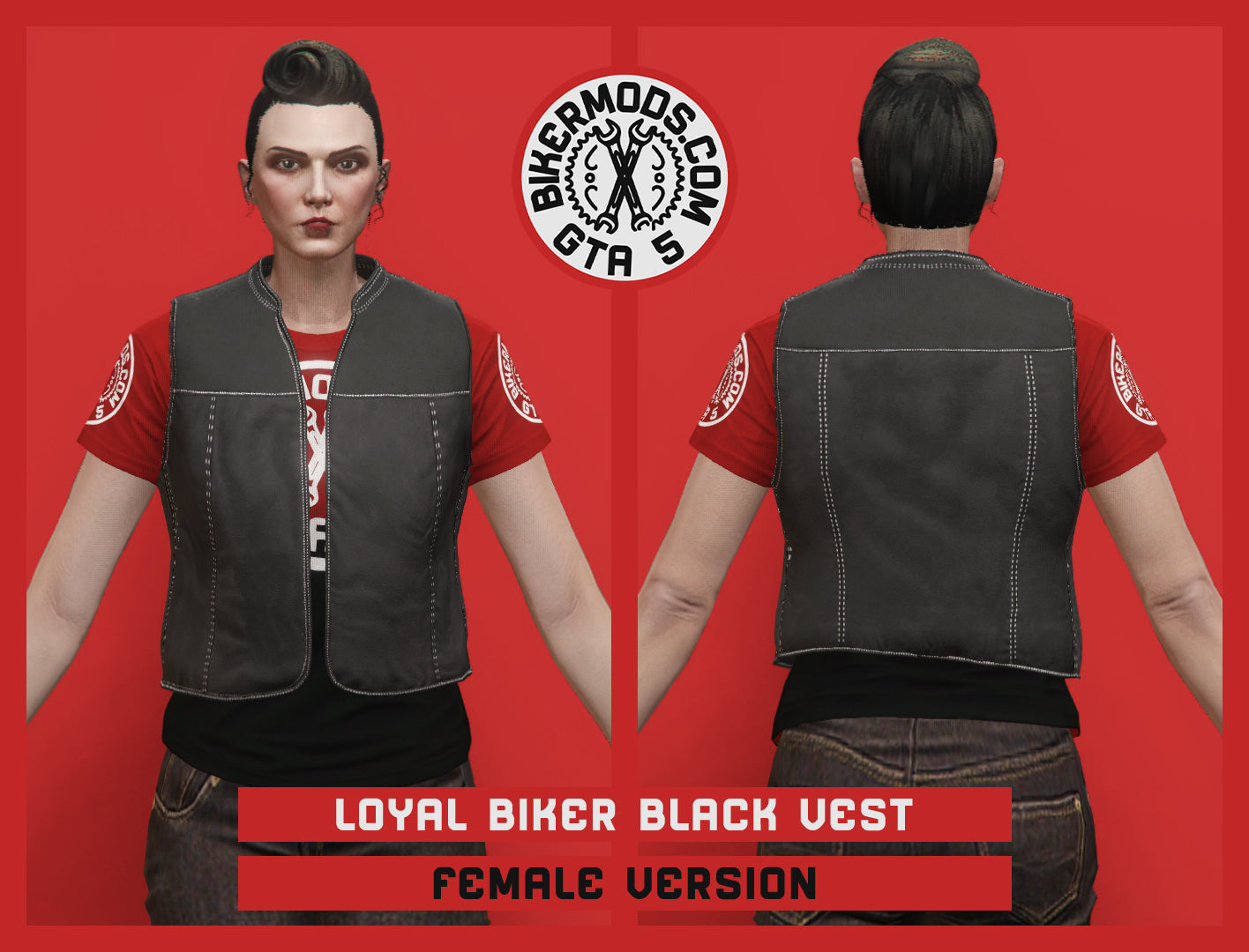 Loyal Biker Black Vest (Female)