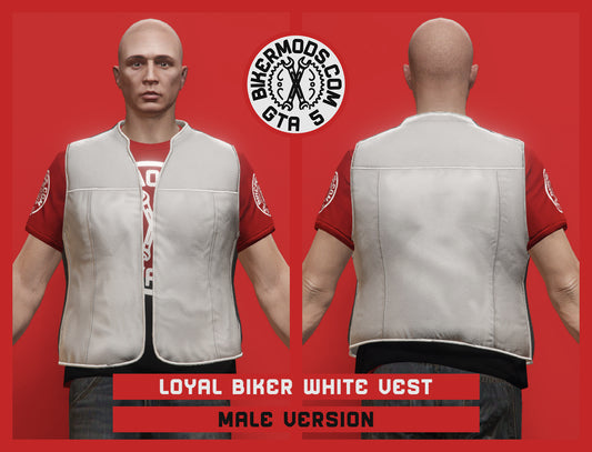 Loyal Biker White Vest (Male)