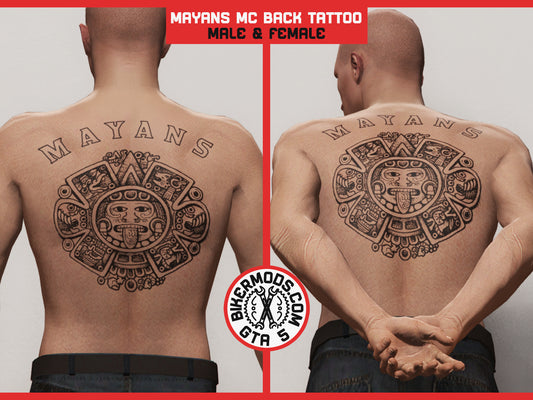 Mayans MC Outline Style Back Tattoo