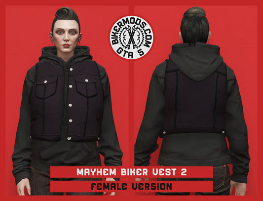 Mayhem Biker Vest 2 (Female) Hoodie Fit Open