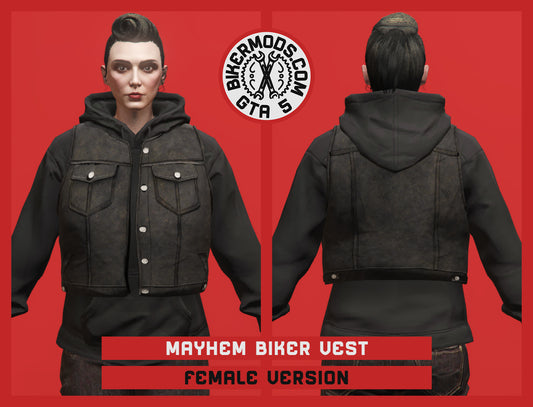 Mayhem Biker Vest (Female) Hoodie Fit Open