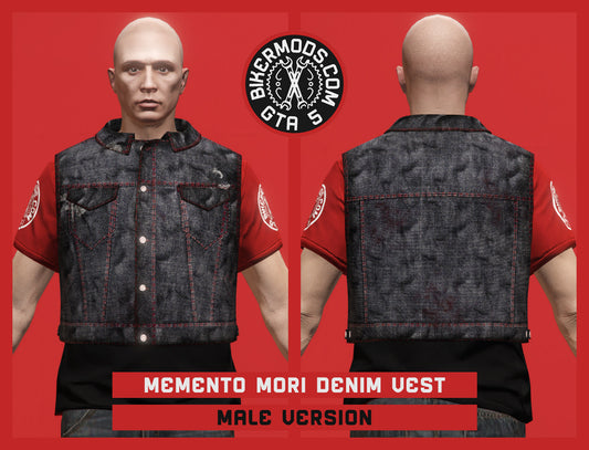 Memento Mori Contrast Denim Vest (Male)
