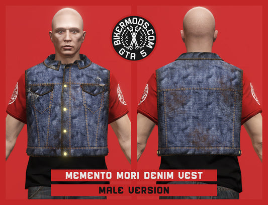 Memento Mori Denim Vest (Male)